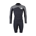 Two Bare Feet Mens Aspect Fleece Lined Zipless Thermal 2.5mm Superstretch Wetsuit Top & Shorts Set (Black/Grey)
