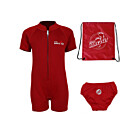 Deluxe Baby Swim Set - Classic Wetsuit + Swim Nappy + Bag (Red)