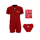 Deluxe Baby Swim Kit - Classic Wetsuit + Swim Nappy + Towel (Red)