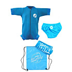 Premier Baby Swim Kit - Newborn Wetsuit + Swim Nappy + Towel + Bag (Aqua)