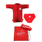 Premier Baby Swim Kit - Newborn Wetsuit + Swim Nappy + Towel + Bag (Red)