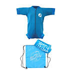 Deluxe Baby Swim Kit - Newborn Wetsuit + Towel + Bag (Aqua)