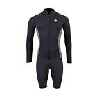Two Bare Feet Perspective Full Zip 2.5mm Wetsuit Jacket & Shorts Set (Black/Grey)