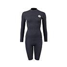 Two Bare Feet Womens Aspect Fleece Lined Zipless Thermal 2.5mm Superstretch Wetsuit Top & Shorts Set (Black)