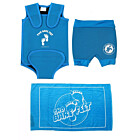 Deluxe Baby Swim Kit - Wrap + Nappy Shorts + Towel (Aqua)