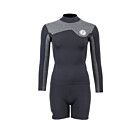 Two Bare Feet Womens Aspect Fleece Lined Zipless Thermal 2.5mm Superstretch Wetsuit Top & Hotpants Set (Black/Grey)