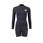 Two Bare Feet Womens Aspect Fleece Lined Zipless Thermal 2.5mm Superstretch Wetsuit Top & Hotpants Set (Black)