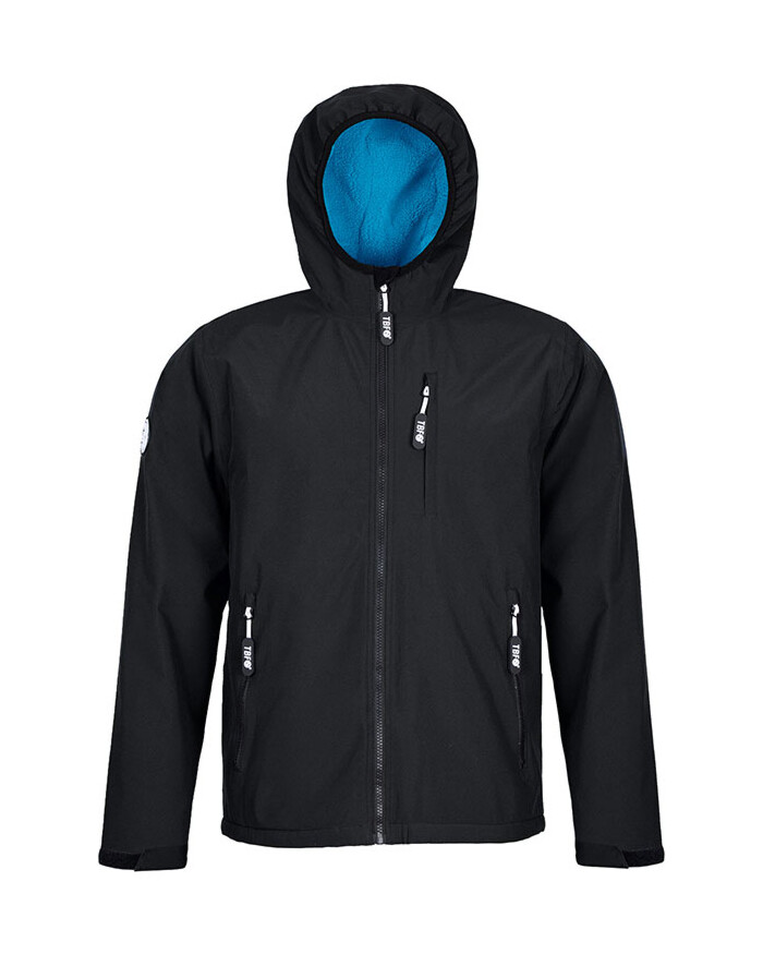 Mens Sherpa Lined Waterproof Jacket (Black/Blue)