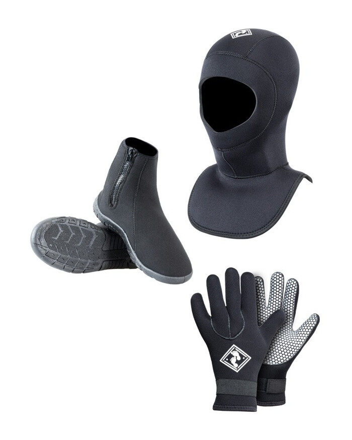Neoprene Wetsuit Set Gloves, Boots Hood Set