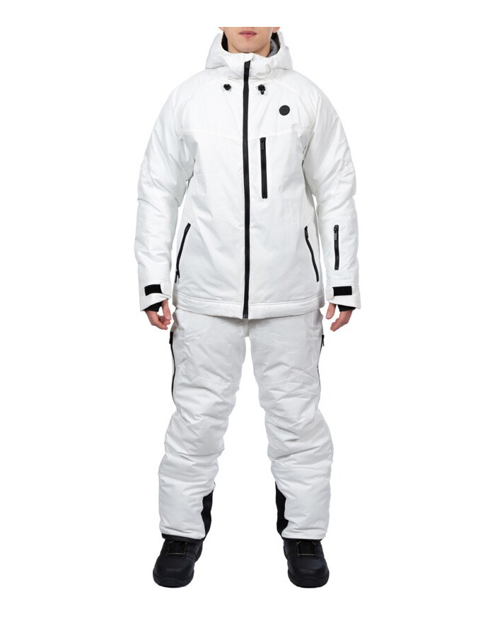 Two Bare Feet All-in-One Rift Snow Pants Jacket Set (White/ White)
