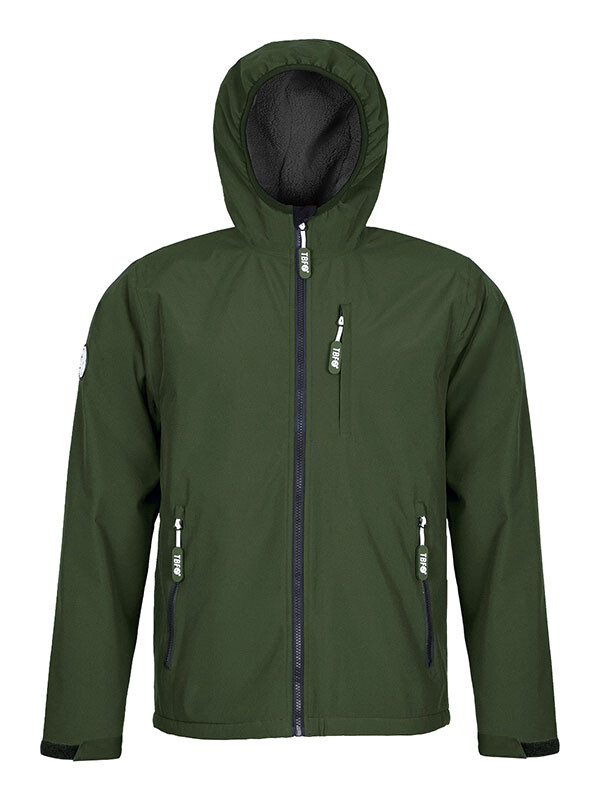 Mens Sherpa Lined Waterproof Jacket (Forest/Charcoal)