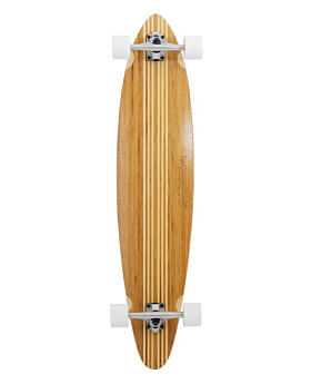 Two Bare Feet "The Chad" 42in Bamboo Series Longboard Skateboard Complete (White Wheels)