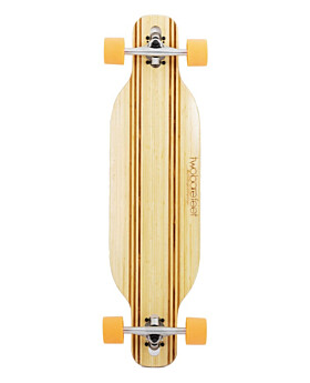 Two Bare Feet "The Bradley" 36in Bamboo Series Longboard Skateboard Complete (Orange Wheels)