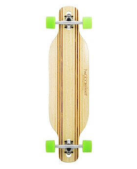 Two Bare Feet "The Bradley" 36in Bamboo Series Longboard Skateboard Complete (Green Wheels)