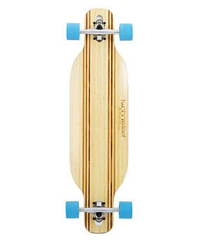 Two Bare Feet "The Bradley" 36in Bamboo Series Longboard Skateboard Complete (Blue Wheels)