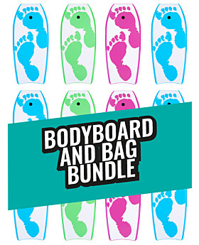 Two Bare Feet 42" Future Print Single Bodyboard and Bag Bundle
