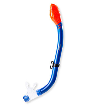 Two Bare Feet Junior Dry Top Silicone Snorkel (Blue)