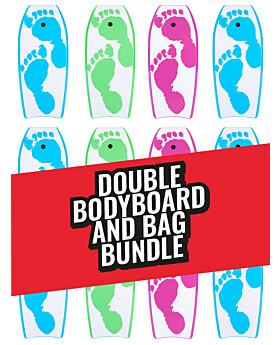 Two Bare Feet 42" Future Print Double Bodyboard and Bag Bundle