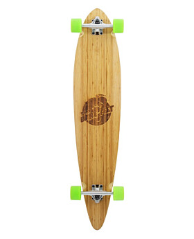 Two Bare Feet "The Chuck" 44in Bamboo Series Longboard Skateboard Complete (Green Wheels)