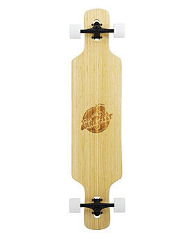 Two Bare Feet "The Parker" 42.5in Bamboo Series Longboard Skateboard Complete (White Wheels)