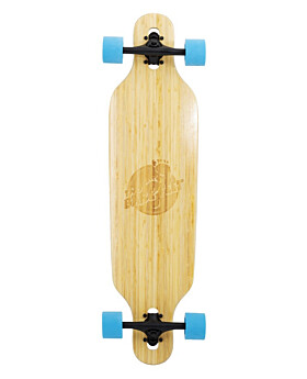 Two Bare Feet "The Austin" 36in Bamboo Series Longboard Skateboard Complete (Blue Wheels)
