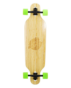 Two Bare Feet "The Austin" 36in Bamboo Series Longboard Skateboard Complete (Green Wheels)