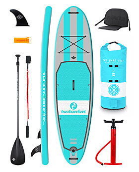 Two Bare Feet Archer (Allround XL) 10'10" x 33" x 6" Inflatable SUP Deluxe Carbon Hybrid Pack (Teal)