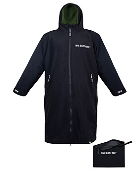 Packable Waterproof Changing Robe with Travel Bag (Black/Forest Green)