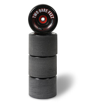 Sessions 78A Longboard Skateboard Wheels (70mm Black) with Two Bare Feet Pro Series 7 Bearings