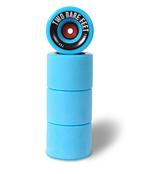 Sessions 78A Longboard Skateboard Wheels (70mm Blue) with Two Bare Feet Pro Series 7 Bearings