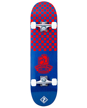 TBF Boarding Co Complete Double Kick Skateboard Checkmate (Blue / Red)