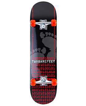 Two Bare Feet 'Cipher' Complete Double Kick Skateboard (Red)