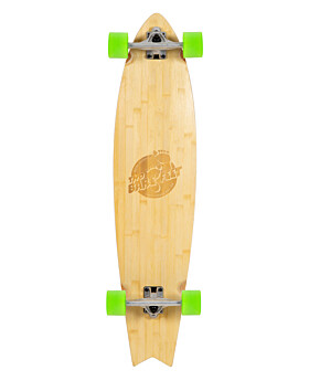 Two Bare Feet "The Deacon" 40in Bamboo Series Longboard Skateboard Complete (Green Wheels)