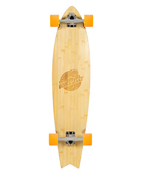 Two Bare Feet "The Deacon" 40in Bamboo Series Longboard Skateboard Complete (Orange Wheels)