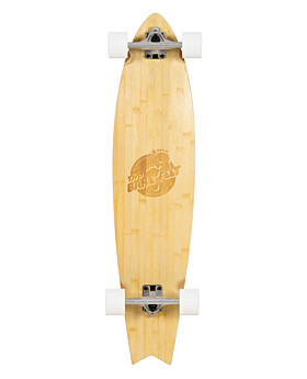 Two Bare Feet "The Deacon" 40in Bamboo Series Longboard Skateboard Complete (White Wheels)