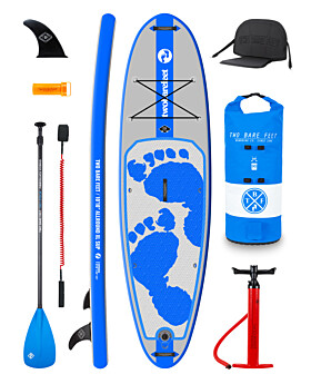Two Bare Feet Entradia (Allround XL) 10'10" x 34" x 6" Inflatable SUP Deluxe Fibreglass Hybrid Pack (Blue)