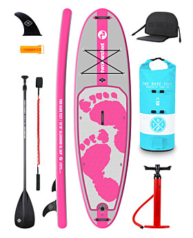 Two Bare Feet Entradia (Allround XL) 10'10" x 34" x 6" Inflatable SUP Deluxe Carbon Hybrid Pack (Pink)