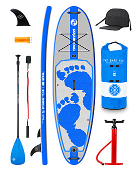 Two Bare Feet Entradia (Allround) 10'6" x 34" x 4.75" Inflatable SUP Deluxe Fibreglass Hybrid Pack (Blue)