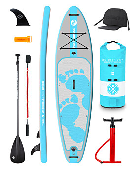 Two Bare Feet Entradia (Touring) 11'6" x 34" x 6" Inflatable SUP Deluxe Carbon Hybrid Pack (Aqua)