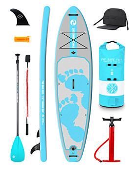 Two Bare Feet Entradia (Touring) 11'6" x 34" x 6" Inflatable SUP Deluxe Fibreglass Hybrid Pack (Aqua)