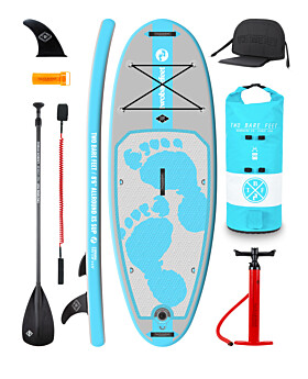 Two Bare Feet Entradia (Allround XS) 8'6" x 34" x 4.75" Inflatable Juniors SUP Deluxe Carbon Hybrid Pack (Aqua)