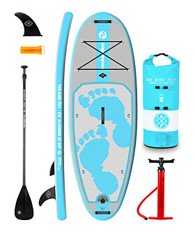 Two Bare Feet Entradia (Allround XS) 8'6" x 34" x 4.75" Inflatable Juniors SUP Starter Pack (Aqua)