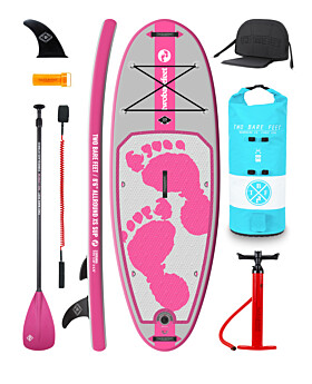 Two Bare Feet Entradia (Allround XS) 8'6" x 34" x 4.75" Inflatable Juniors SUP Deluxe Fibreglass Hybrid Pack (Pink)