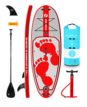 Two Bare Feet Entradia (Allround XS) 8'6" x 34" x 4.75" Inflatable Juniors SUP Starter Pack (Red)