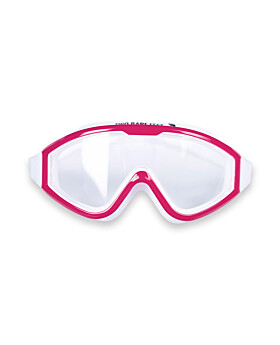 Two Bare Feet Adult Single Lens Swim Goggles (White/Pink)