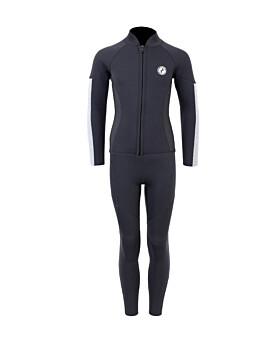 Two Bare Feet Junior Perspective Full Zip 2.5mm Wetsuit Jacket and Pants Set (Black/Grey/Grey)