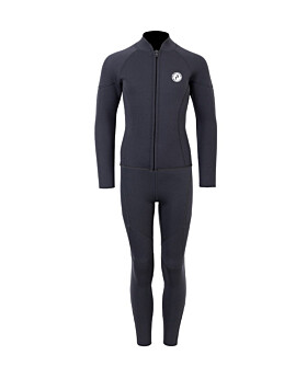 Two Bare Feet Junior Perspective Full Zip 2.5mm Wetsuit Jacket and Pants Set (Black)