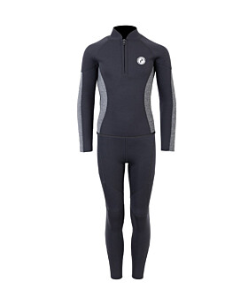 Two Bare Feet Junior Perspective Half Zip 2.5mm Wetsuit Jacket and Pants Set (Black/Grey)