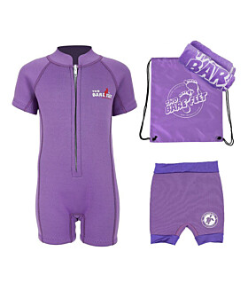 Premier Baby Swim Kit - Classic Wetsuit + Nappy Shorts + Towel + Bag (Lilac)