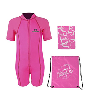 Essentials Baby Swim Kit - Lycra Arm Wetsuit + Swim Bag + Swim Towel (Pink)